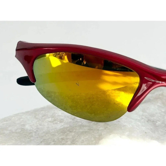 Rare Oakley Half Jacket Iridium Red Frame 4-022 Orange Mirror Lens Sunglasses - Picture 3 of 10